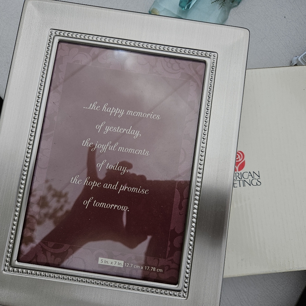 American Greetings Elegant Silver Frame Photo Box